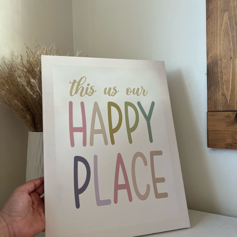 Multicolor 'Happy Place' Wall Art 14 x 12” - Picture 2 of 7